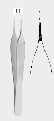 Пінцет АДСОН (ADSON), делікатний, з перехресними насічками, 12,0 см (cm)